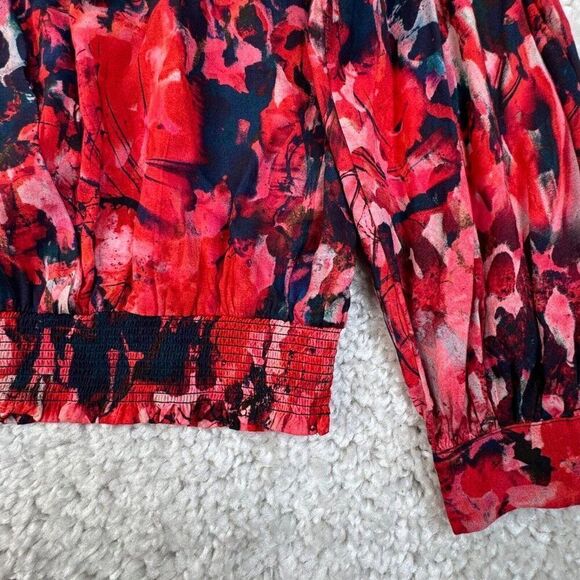 Soft Surroundings Roija Wrap Blouse Red - Picture 6 of 7